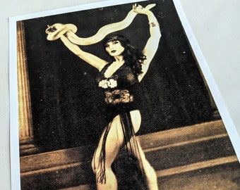 Freakshow Wall Art - Sideshow Art Print - Vintage Circus Photograph -  Snake Charmer