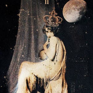Impression de carte de tarot de grande prêtresse - La Papesse - Décor de tarot gothique - Art des arcanes majeurs