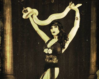 Art mural - Tirage d’art - Freakshow - Snake Charmer - Art du cirque vintage - Burlesque - Snakologist