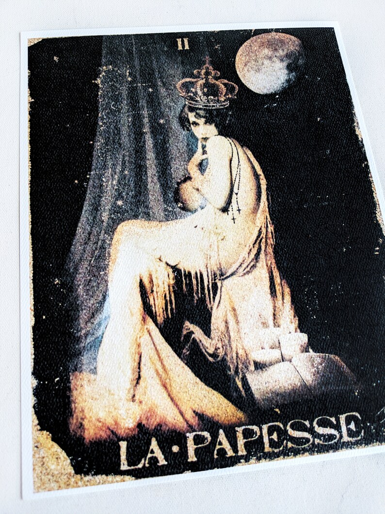 Impression de carte de tarot de grande prêtresse La Papesse Décor de tarot gothique Art des arcanes majeurs image 4