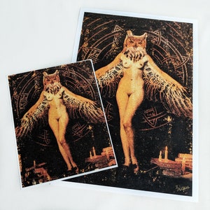 Wall Art Art print Bestialities: The Owl Witch Pagan Totem Animal Tribe Art image 5