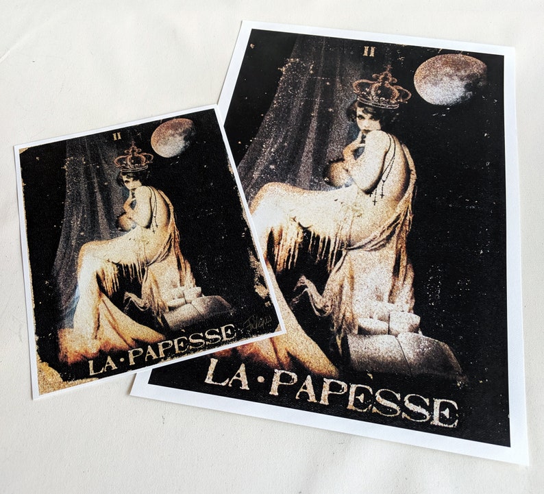 Impression de carte de tarot de grande prêtresse La Papesse Décor de tarot gothique Art des arcanes majeurs image 5