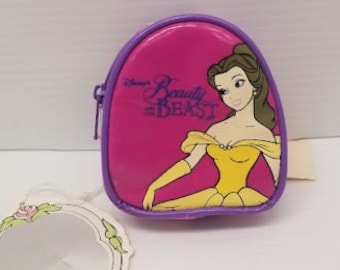 Vintage New With Tags 90's Beauty And The Beast Change Purse Mini Backpack Keychain! Pyramid Handbags!