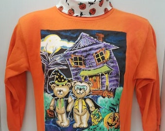 Vintage 90's Halloween Pullover Sweatshirt! Land N' Sea! Teddy Bears!