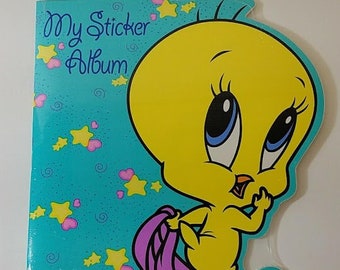 Vintage Unopened Baby Tweety Bird Sticker Album With Sandylion Stickers! 90s! Looney Tunes!