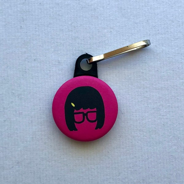 Tina Belcher Zipper Pull - Keychain - Bob's Burgers - 1 inch round keychain