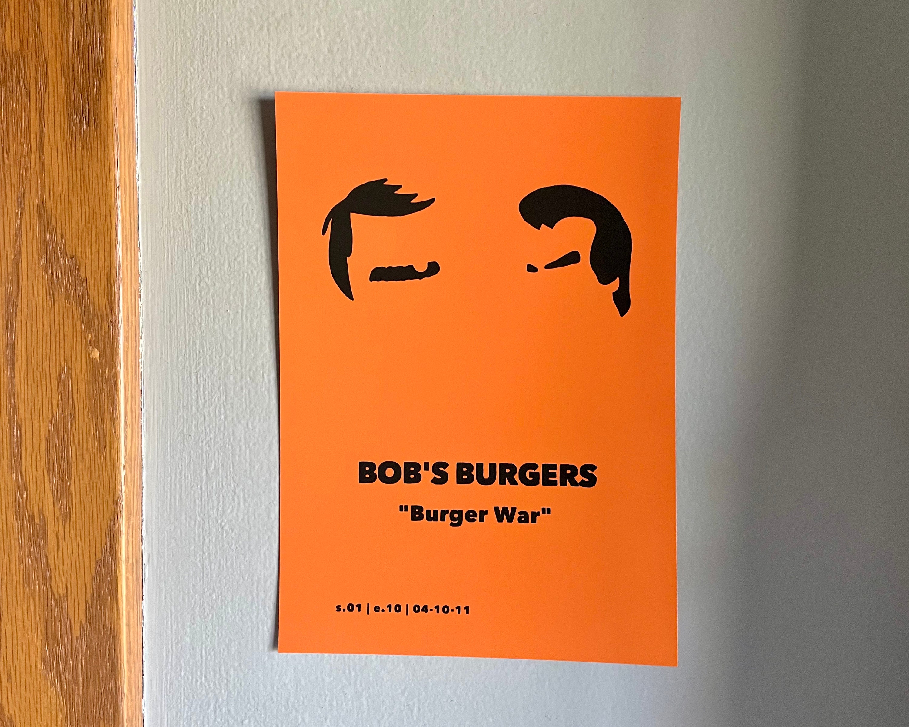 Bob's Burgers Burger War Episode Poster Art Etsy