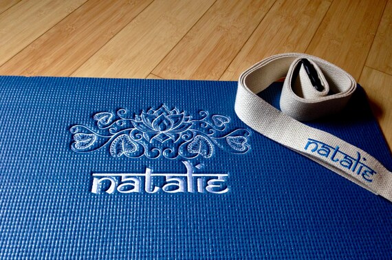 embroidered yoga mat