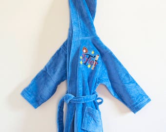 Boys Bathrobe/Teen Robe/Toddler Robe/Hooded Bathrobe/Personalized Robe/ Hockey-Basketball-Soccer-Sports Bathrobe