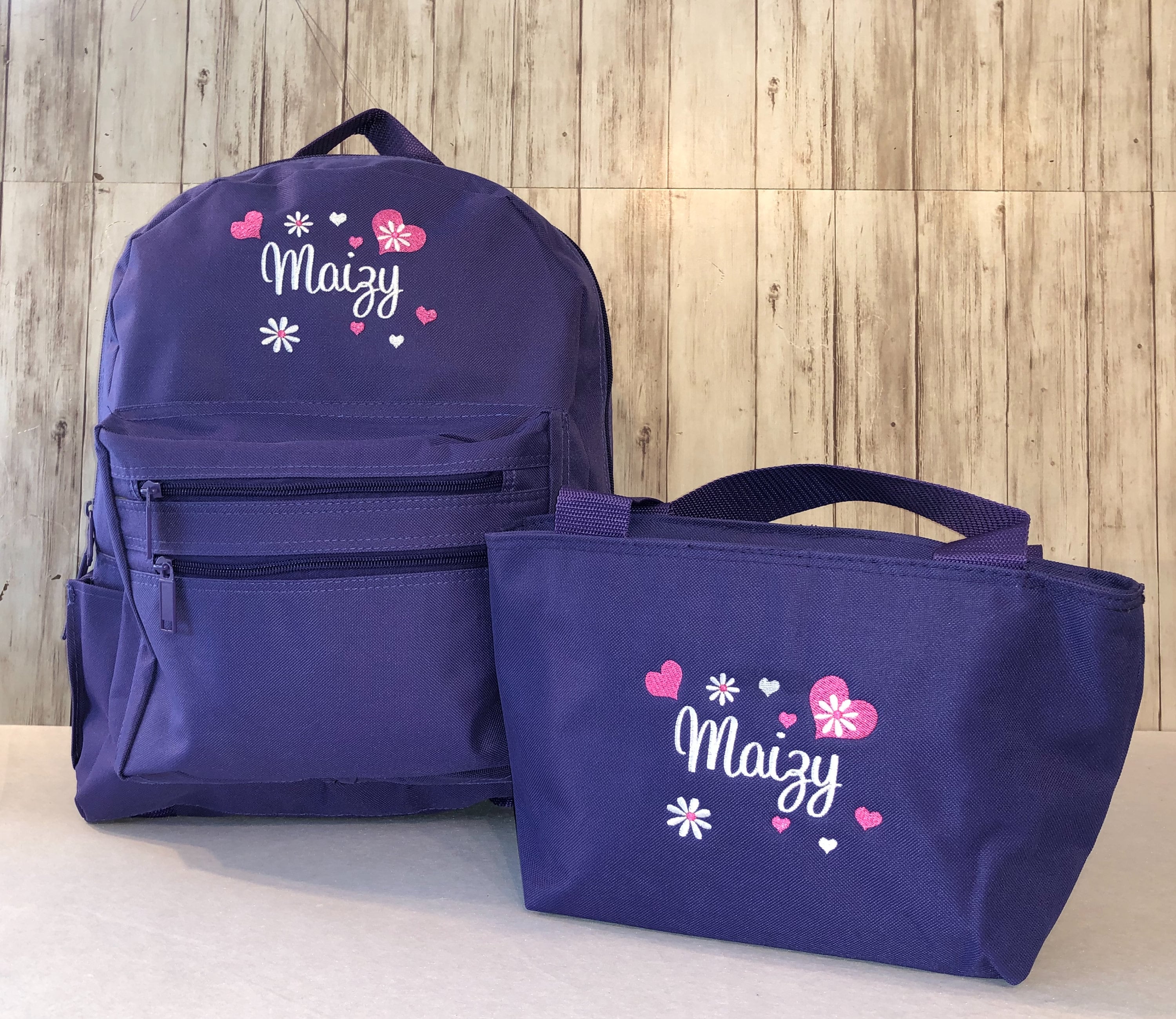 personalized backpack and lunch box