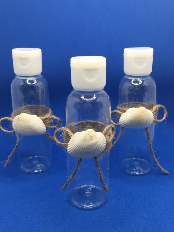 Beach-themed hand sanitizer bottles-EMPLY