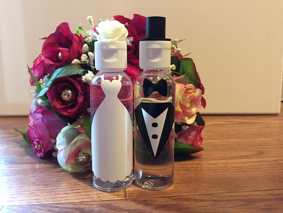 Bride and Groom Bottles Favors set of 25 pairs-FREE SHIPPING!