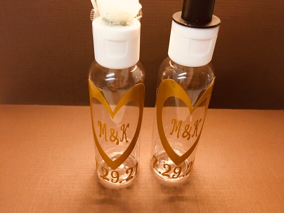 Custom Hand-Sanitizer bride/groom bottles-SET OF 25 (50 bottles)