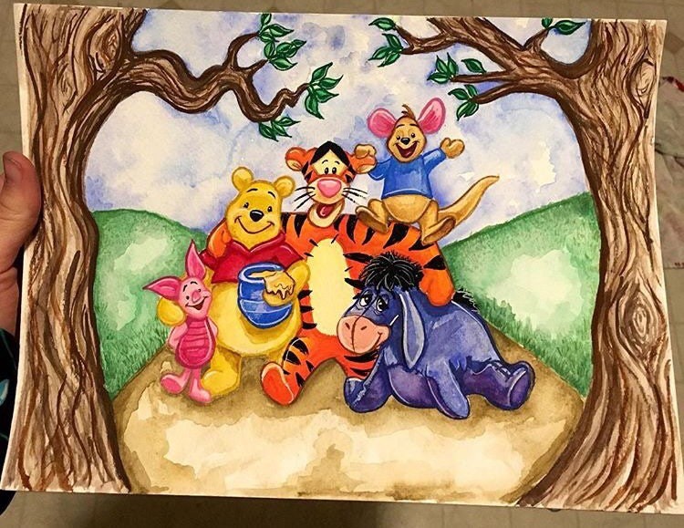 Winnie the Pooh and Friends Inspired Fine Art Print - Etsy