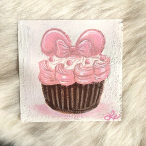 Walt disney world disneyland parks rose good cupcake dessert art painting illustration princess millenial pink
