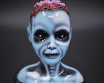 OOAK Porcelain Horror Doll Bust