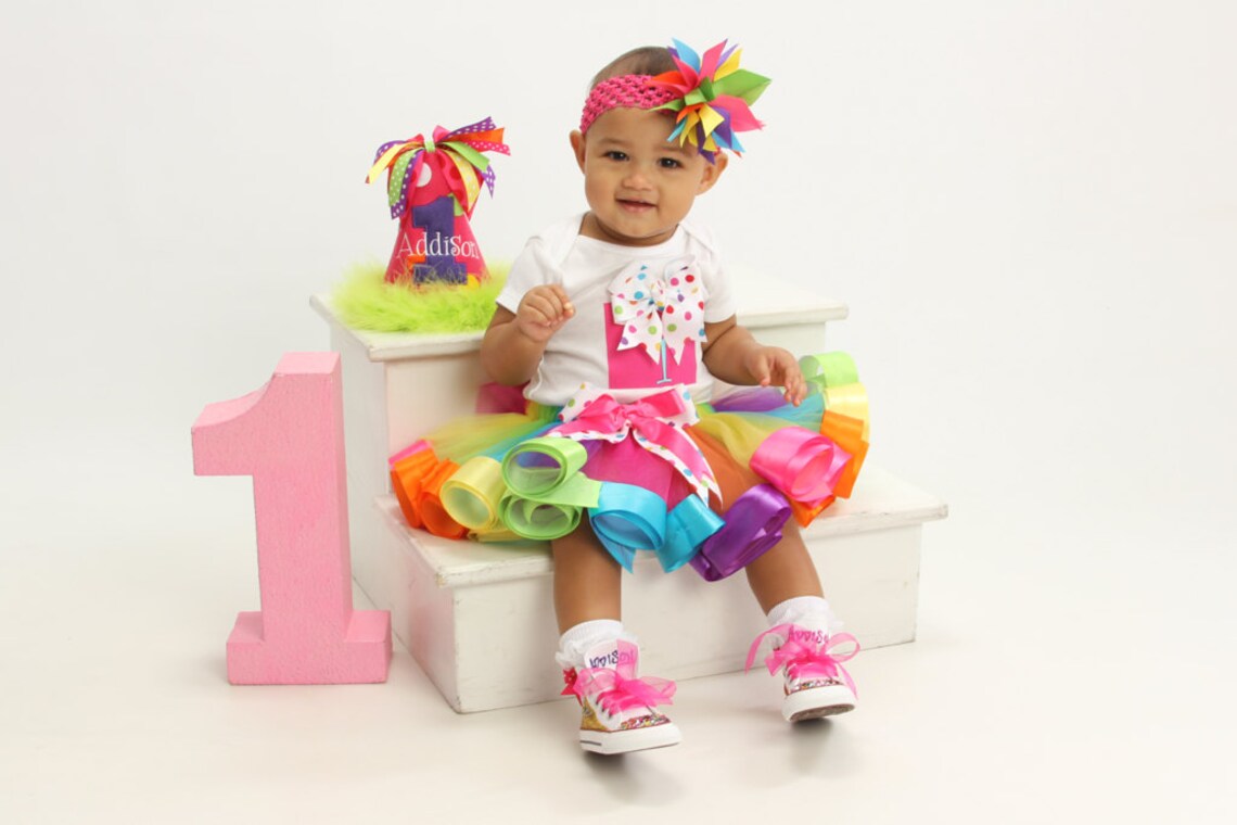 Birthday Girl Onesie/tshirt W/ Present Polka Dot Ribbon Bow Etsy