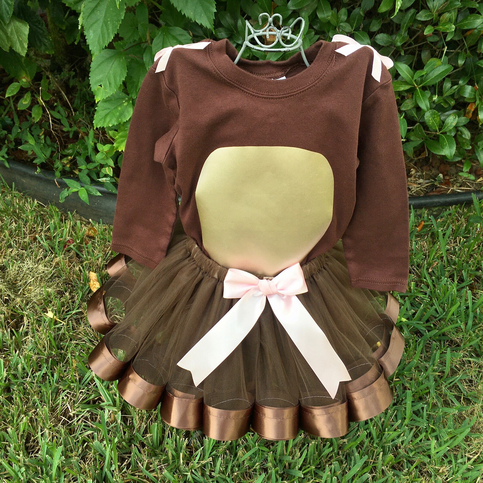 Baby Girl Monkey Brown and Light Pink Tutu Halloween Costume Etsy
