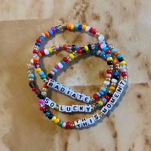 Inspirational Bracelet, Custom Word Beaded Bracelet, Personalized Bracelet, Name Bracelet, Rainbow Bracelet, Save 20% on 5