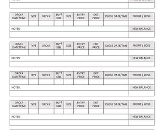 Trading Log Book | Stock Market Journal | Investment Tracker | PDF Printable | Digital Download