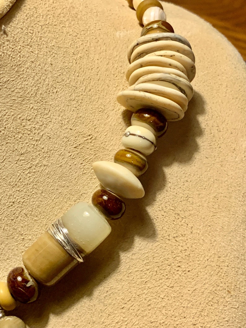 #2559 Gorgeous 21 Necklace with Artisan Handmade Glass Beads by Sheila Checkoway