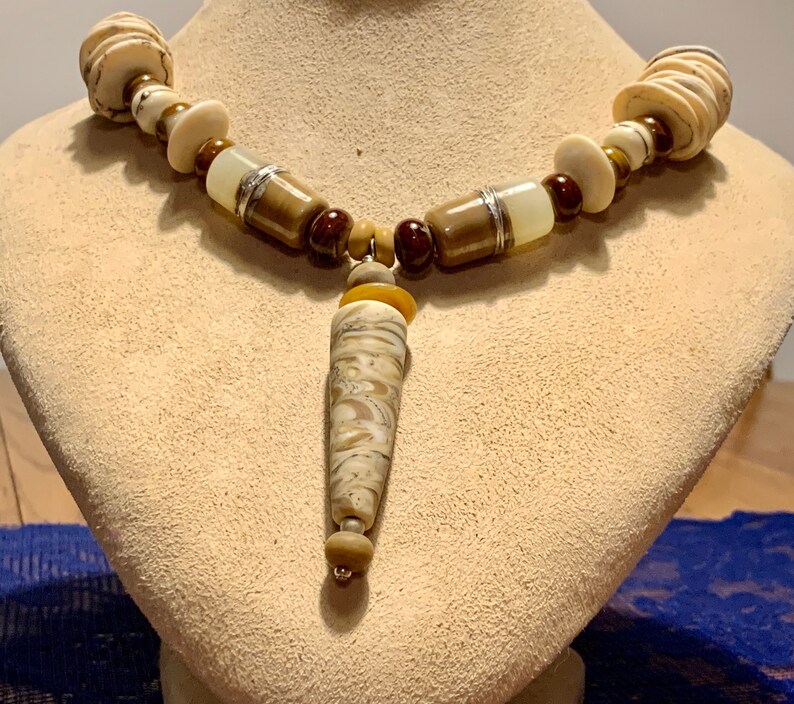 #2559 Gorgeous 21 Necklace with Artisan Handmade Glass Beads by Sheila Checkoway