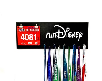 RUNDISNEY Running MEDAL HOLDER Hooks And Race Bib Display Hanger Gift For Disney Race Lovers