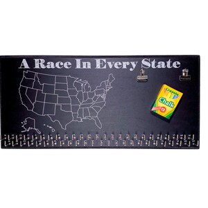 A Race in Every STATE With Chalkboard RUNNING MEDAL Holder and Race Bib ...