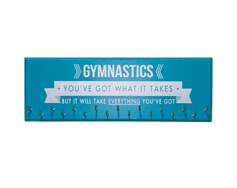 Large GYMNASTICS MEDALS And Ribbon HOLDER Hooks Rack Gift For Gymnast