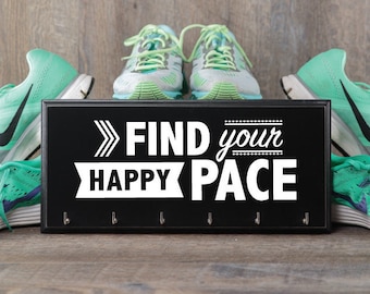 Find Your HAPPY PACE Running Medal HOLDER, Premium Medal Hanger