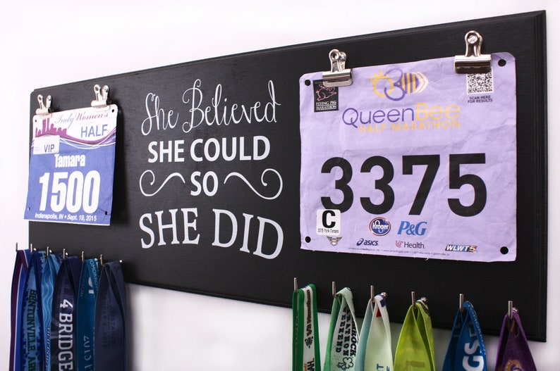 She believed she could so she did Double race bib rack and image 2