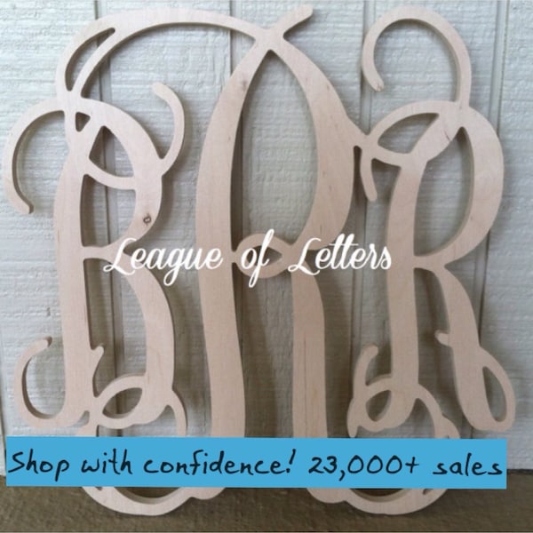 SALE ITEM: 24 inch Wooden Monogram Letters Home Decor, Large Wood Monogram, Nursery Monogram, Wedding Monogram, Gift for Her, Mother's Day