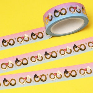 Infinity symbol cats Washi Tape - cute cat washi tape - 15mm by 10m - planner / bullet journal decorative Japanese masking tape