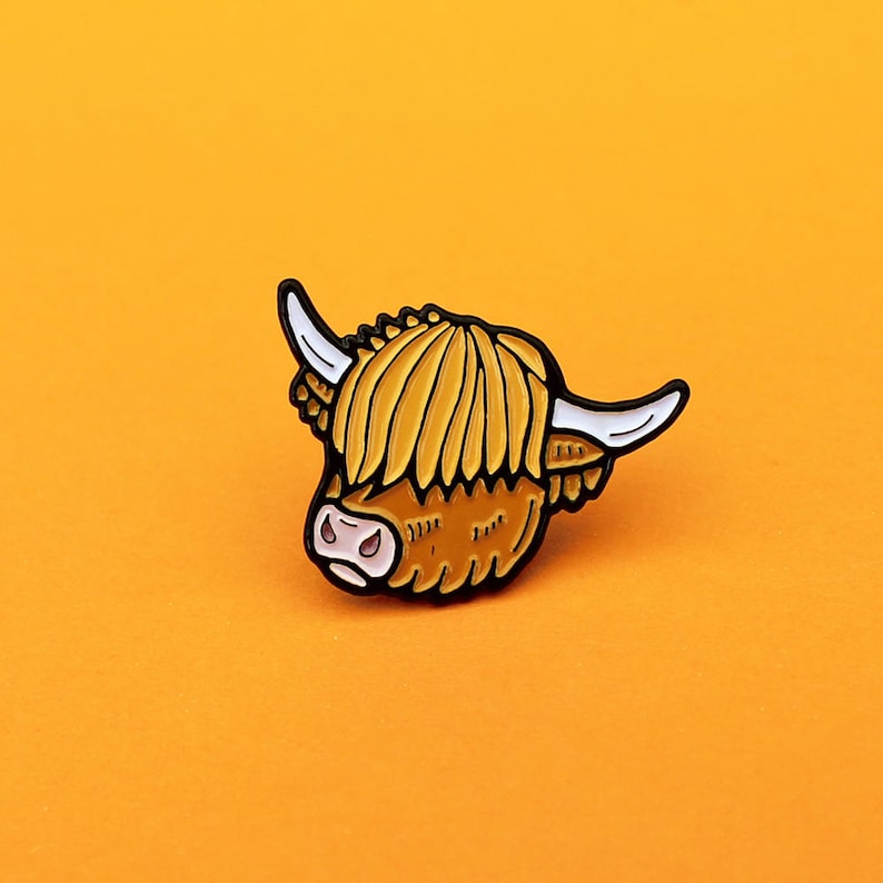 Highland Cow Pin Scottish Cattle Cow Scottish Pin Etsy