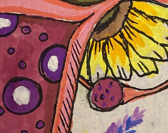 Uterus painting on handmade paper