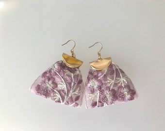 Embroidery Ribbon earrings