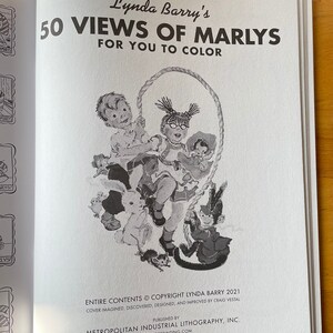 50 Views of MARLYS for You to Color Old school coloring book by LYNDA BARRY Signed On sale 15% off Fundraiser image 2