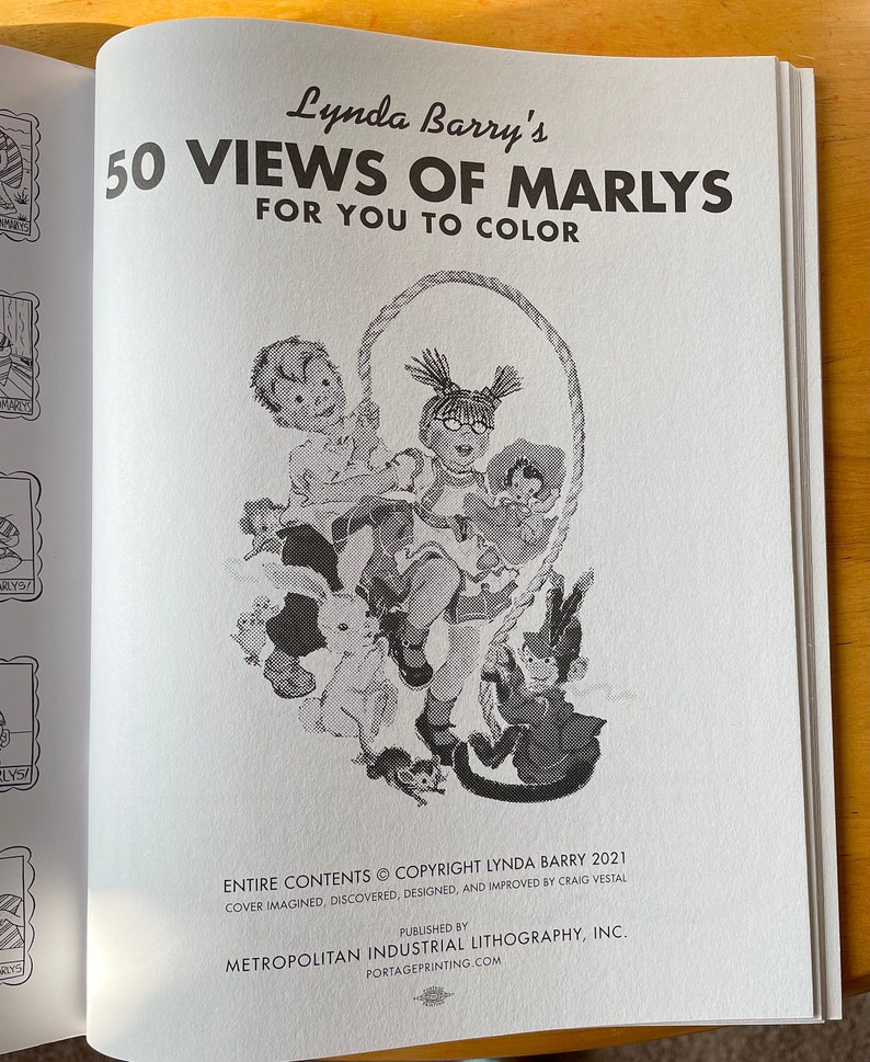 50 Views of MARLYS for You to Color Old school coloring book by LYNDA BARRY Signed On sale 15% off Fundraiser image 2