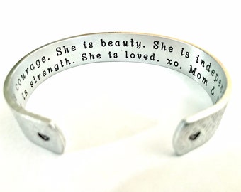 Gift for Daughter, Gift for Niece, Daughter bracelet, Birthday gift, Graduation Gift, Gift for Granddaughter, Personalized Cuff