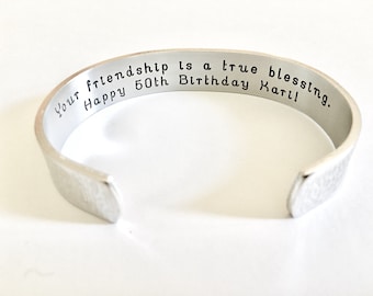 50th Birthday Gift | Fifty and Fabulous! | Personalized Bracelet | Sister Bracelet | Personalized Birthday Gifts | Best Friend Gift