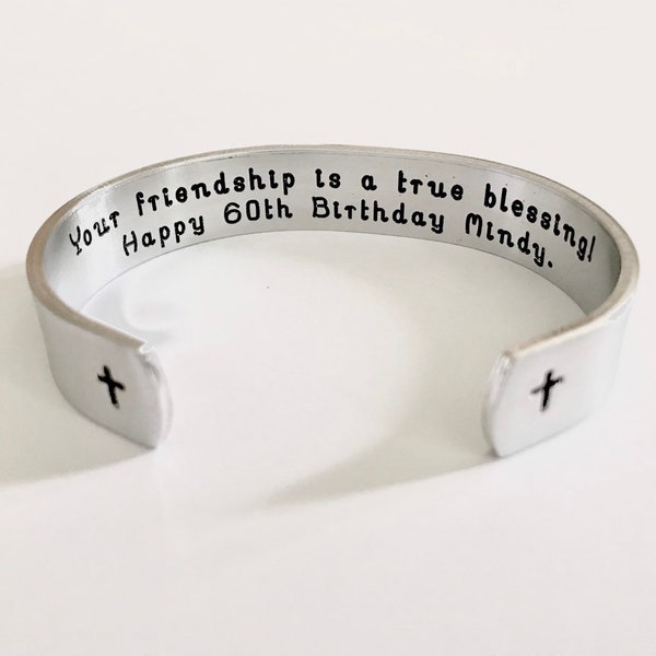 60th birthday gift. Best friend gift/Personalized Bracelet/ Sister Bracelet / Personalized Gifts for Christmas, Weddings, Birthday gift