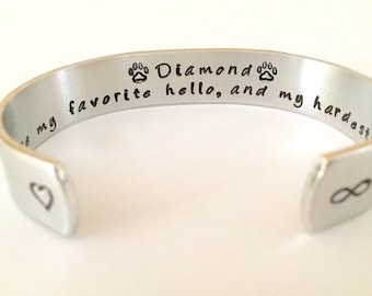 Christmas Gift |Pet Memorial Jewelry| Memorial Bracelet| Dog Bracelet| Personalized Cuff Bracelet| Pet Keepsake Gift