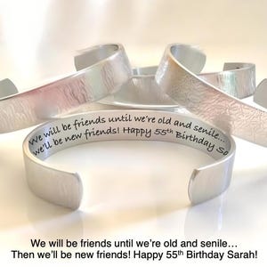 Regali per il 55° compleanno per donne / Regalo per il 55° compleanno / 55 e favoloso / Braccialetto personalizzato / 55° compleanno per la migliore amica