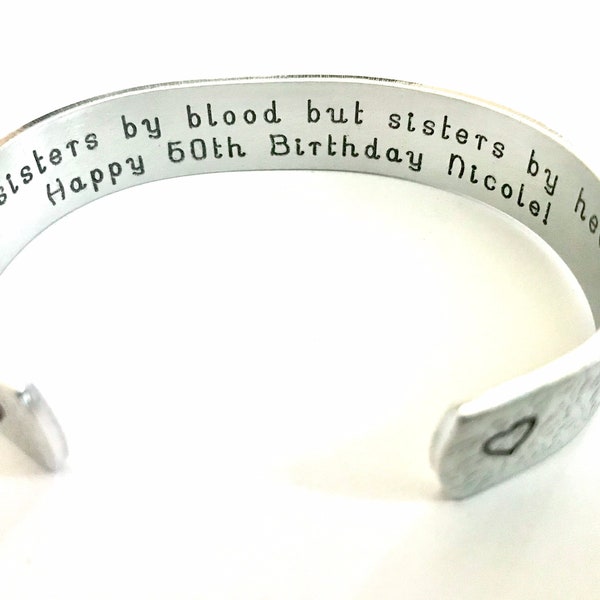 50th birthday gift. Soul sister Gift. Sisters at heart birthday gift| Best Friend Gift | Bracelet Personalized Gift by TheSilverSwing