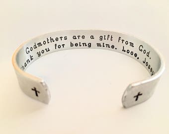 Godmother Bracelet, Godmother Gift - "Godmothers are a gift from God"-Personalized Bracelet, Godparent Gift by TheSilverSwing