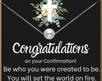 Confirmation Gifts for Girls, Personalized Gifts for Her, Pearl Necklace,  Confirmation gift for Daughter, Sister, Cousin, Granddaughter.