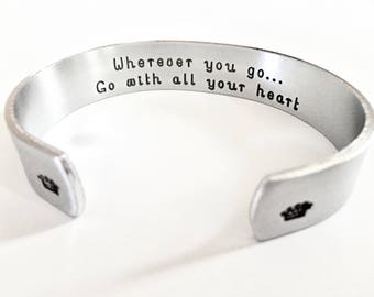 Graduation Gift| Graduation Jewelry|Promotion Gift- Travel Gift| Going away Present| Custom Cuff| Grad Gifts| Bracelet| Gifts for Grads