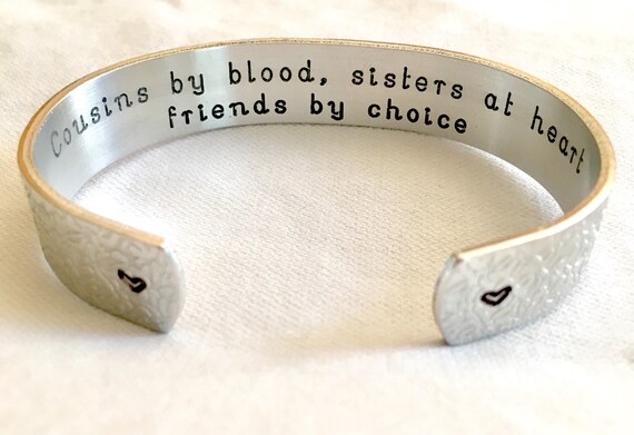 Cousin Gift Cousin Bracelet Cousin Birthday Custom Cuff Best