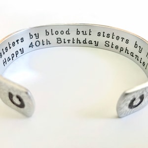 40th birthday gift | Soul sister Gift | Sisters at heart birthday gift | Best Friend Gift | Personalized Bracelet Birthday Gift