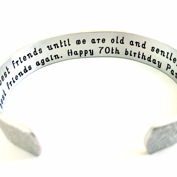 70th birthday gift.  Personalized Birthday bracelet/  custom Bracelet / Personalized gifts/ girlfriend weekend gifts/ 40th/45th/55th/65th/70